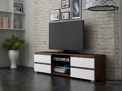 Picture of TV galds Pro Furniture Milano 150 Walnut / White, 1500x350x420 mm