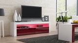 Show details for TV galds Pro Meble Milano 157 With Light White/Red, 1575x350x500 mm