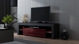 Show details for TV galds Pro Meble Milano 160 With Light Black/Red, 1600x350x450 mm