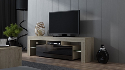 Picture of TV galds Pro Meble Milano 160 With Light Sonoma Oak/Black, 1600x350x450 mm