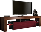 Show details for TV galds Pro Meble Milano 160 With Light Walnut/Red, 1600x350x450 mm