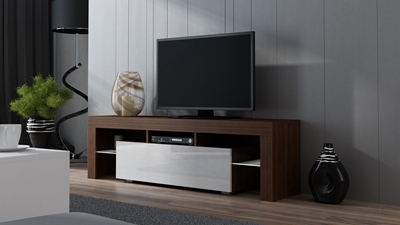 Picture of TV galds Pro Meble Milano 160 With Light Walnut/White, 1600x350x450 mm