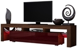 Show details for TV galds Pro Furniture Milano 200 Walnut / Red, 2000x350x450 mm