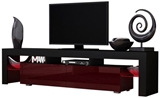 Show details for TV galds Pro Meble Milano 200 With Light Black/Red, 2000x350x450 mm