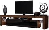 Show details for TV galds Pro Meble Milano 200 With Light Walnut/Black, 2000x350x450 mm