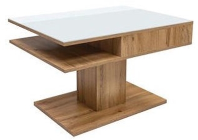 Picture of Coffee table Black Red White Campo White / Oak, 800x600x500 mm