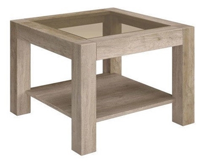 Picture of Coffee table Black Red White Rumbi Monument Oak, 640x640x460 mm