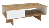 Show details for Coffee table Black Red White Gel White / Oak, 1200x600x455 mm