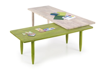 Picture of Coffee table Halmar Bora Bora White Wash / Green, 1200 - 2000x500x380 mm