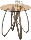 Show details for Coffee table Halmar Lunga Brown / Antique Gold, 550x550x540 mm