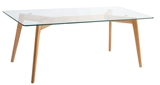 Show details for Coffee table Home4you Helena Transparent / Wood, 1200x600x400 mm