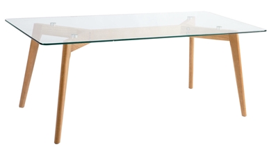 Picture of Coffee table Home4you Helena Transparent / Wood, 1200x600x400 mm