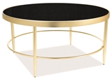 Show details for Coffee table Signal Meble Mystic B Black / Gold, 820x820x400 mm