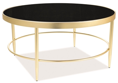 Picture of Coffee table Signal Meble Mystic B Black / Gold, 820x820x400 mm