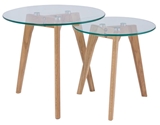 Show details for Coffee table Signal Meble Oslo S2 Transparent / Oak, 500x500x450 mm