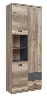 Picture of Black Red White Malcolm II Shelf Oak/Grey