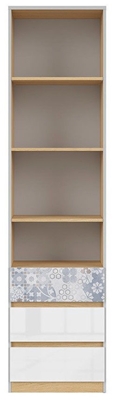 Picture of Black Red White Nandu Shelf 50x200.5x39cm Grey/Oak/White/Arabesque