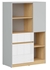 Picture of Black Red White Nandu Shelf 79.5x126x39cm Grey/Oak/White