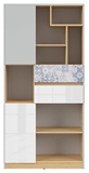 Show details for Black Red White Nandu Shelf 79.5x164x39cm Grey/Oak/White/Arabesque