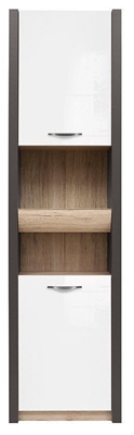 Picture of Black Red White Office Shelf Executive Grey/San Remo Oak/White