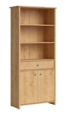 Picture of Black Red White Porto II Shelf Oak