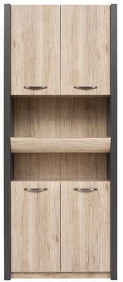 Picture of Black Red White Shelf Executive VI Grey/San Remo Oak/White