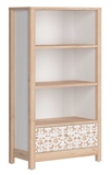 Show details for Black Red White Timon Bookshelf 80x146cm Beech/White