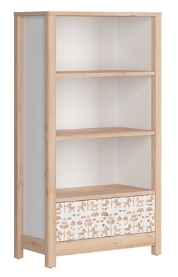 Picture of Black Red White Timon Bookshelf 80x146cm Beech/White