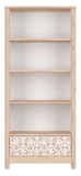 Show details for Black Red White Timon Bookshelf 80x182cm Beech/White