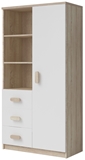 Show details for Idzczak Furniture Smyk III 05 Shelf 80 3S1D White / Sonoma Oak