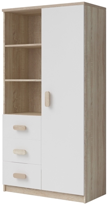 Picture of Idzczak Furniture Smyk III 05 Shelf 80 3S1D White / Sonoma Oak