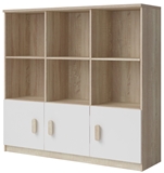 Show details for Idzczak Furniture Smyk III 11 Shelf 135 White / Sonoma Oak