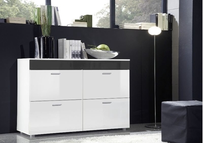 Picture of ASM Logo Chest Of Drawers White/Graphite