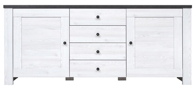 Picture of Black Red White Antwerpen Chest Of Drawers 40x178x75cm White