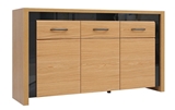 Show details for Black Red White Arosa Drawer Oak/Black Gloss