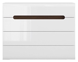 Show details for Black Red White Azteca Trio Chest Of Drawers White