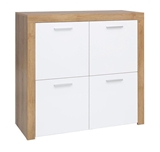 Show details for Black Red White Balder Cupboard Riviera Oak/White Gloss