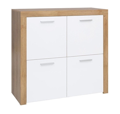 Picture of Black Red White Balder Cupboard Riviera Oak/White Gloss