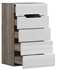 Picture of Black Red White Chest Of Drawers Azteca Trio KOM5S White/San Remo Oak