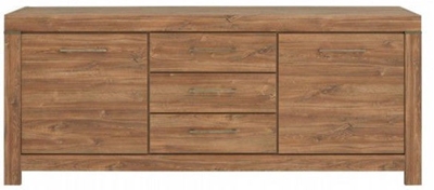 Picture of Black Red White Chest Of Drawers Gent 85x200x45cm Stirling Oak