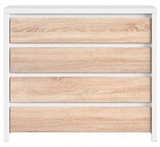 Show details for Black Red White Chest Of Drawers Kaspian KOM4S White/Sonoma Oak