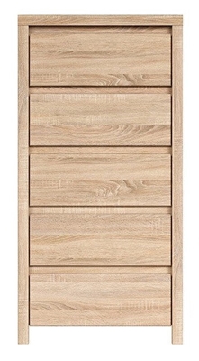 Picture of Black Red White Chest Of Drawers Kaspian KOM5S Sonoma Oak