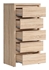 Picture of Black Red White Chest Of Drawers Kaspian KOM5S Sonoma Oak