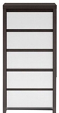 Show details for Black Red White Chest Of Drawers Kaspian KOM5S Wenge/White