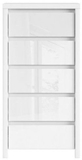 Show details for Black Red White Chest Of Drawers Kaspian KOM5S White Gloss