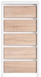 Show details for Black Red White Chest Of Drawers Kaspian KOM5S White/Sonoma Oak