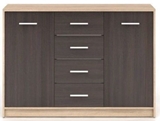 Show details for Black Red White Chest Of Drawers Nepo Plus Sonoma Oak/Wenge