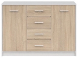 Show details for Black Red White Chest Of Drawers Nepo Plus White/Sonoma Oak