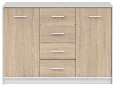 Picture of Black Red White Chest Of Drawers Nepo Plus White/Sonoma Oak