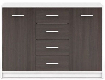 Picture of Black Red White Chest Of Drawers Nepo Plus White/Wenge